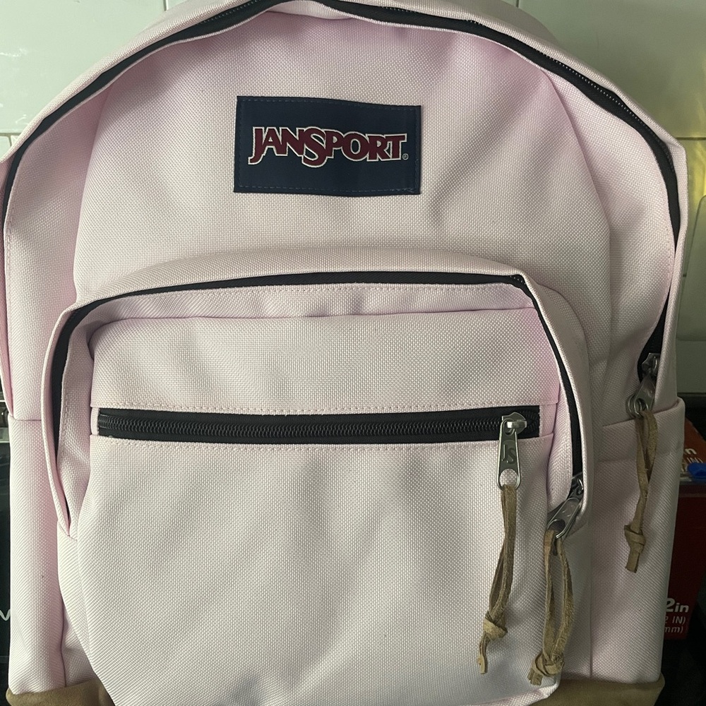 Jansport Light Pink Backpack with Front Pocket